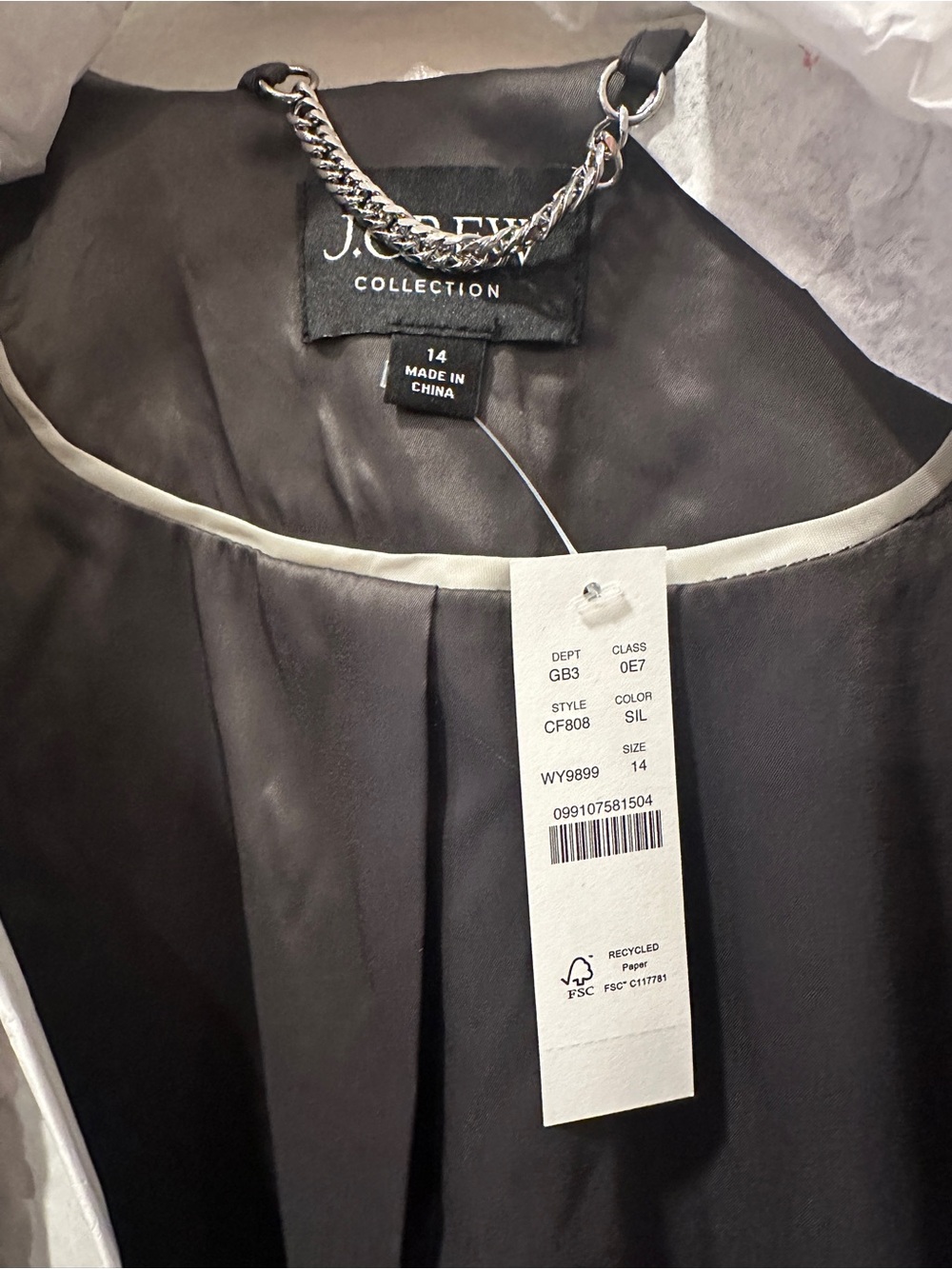 J. Crew Collection Silver Sequin Cropped Jacket NWT - Picture 6 of 11
